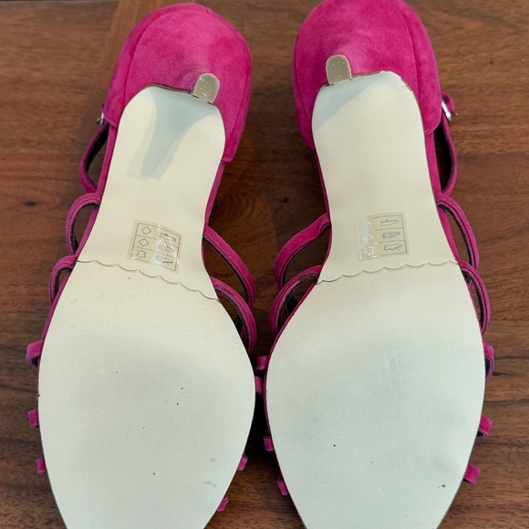 MODA Fuschia Pink Faux Suede Heels - Picture 5 of 7